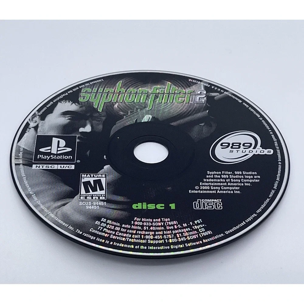 Syphon Filter 2 (Sony PlayStation 1 PS1) TESTED- DISCS‎ ONLY #4442
